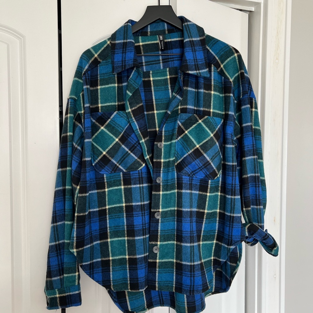 Zara flannel (blue and green)